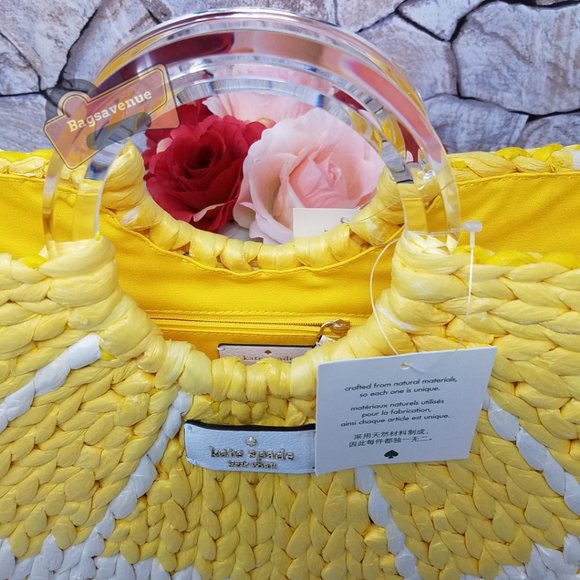 Lemon Medium Tote Picnic Perfect White Kate Spade - Picture 9 of 16